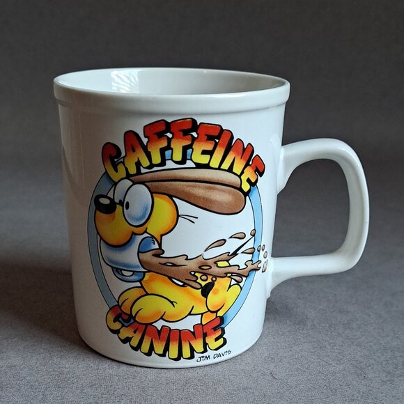 VINTAGE Odie: Caffeine Canine USED Coffee Mug (Garfield, Enesco, Garfield) PM - Picture 1 of 6